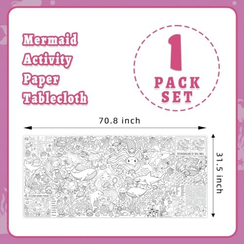 Mermaid Coloring Poster & Table Cover - 71" x 31.5"