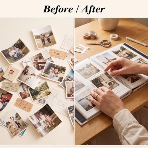 Photo Album Self Adhesive Scrapbook Album, for 4x6, 5x7 & 8x10 Photos