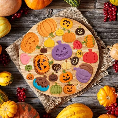 5 Pcs Pumpkin Cookie Cutters Stainless Steel Fall Halloween Biscuit Molds