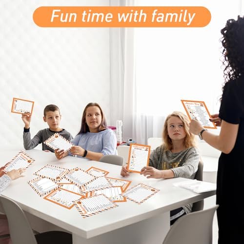 COCHIE 30 Players Thanksgiving Games for Family Party Adults Office Large Groups, Words Pictionary Game, Riddle Games, Word Scramble Game Fall Classroom Activities with Answer Key (Thanksgiving A)
