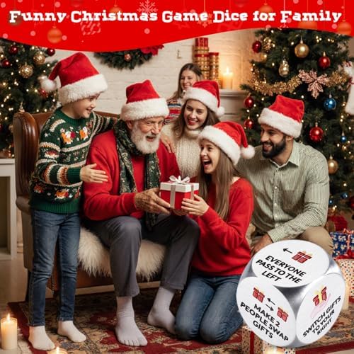 Santa Swap Gift Exchange Dice Christmas Games Dice Stocking Stuffers