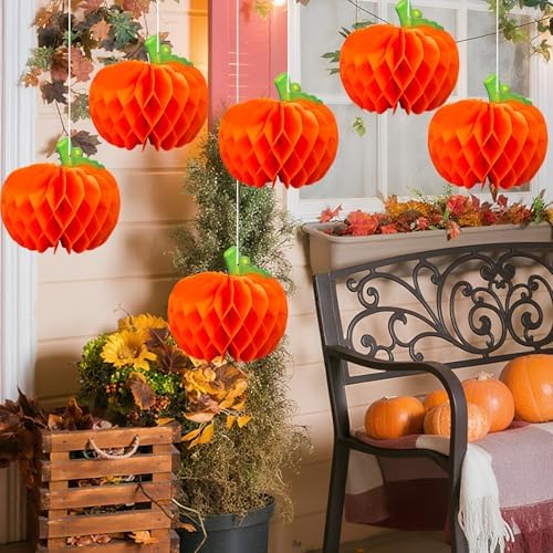 Fall Paper Pumpkins Honeycomb 8.6Inch