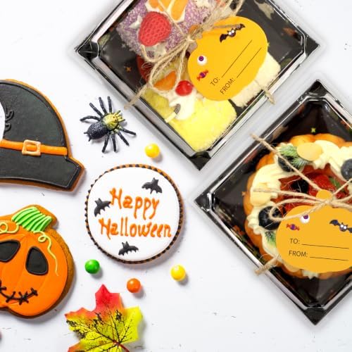 WorldBazaar 50PCS Halloween Charcuterie Boxes with Clear Lids Box