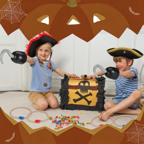 Booson 18 Pieces Pirate Hook Captain Hook Ring Toss Game