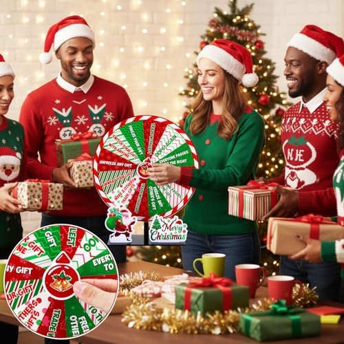 Capoda Christmas Exchange Game 10" Spinner Wheel with Stand, Santa