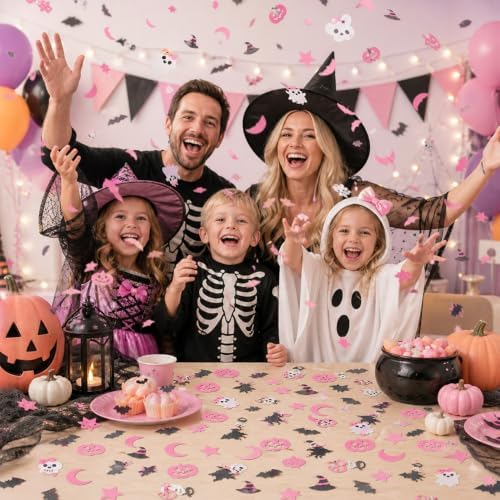 Pink Halloween Glitter Paper Confetti Party Table Scatter Birthday Decor