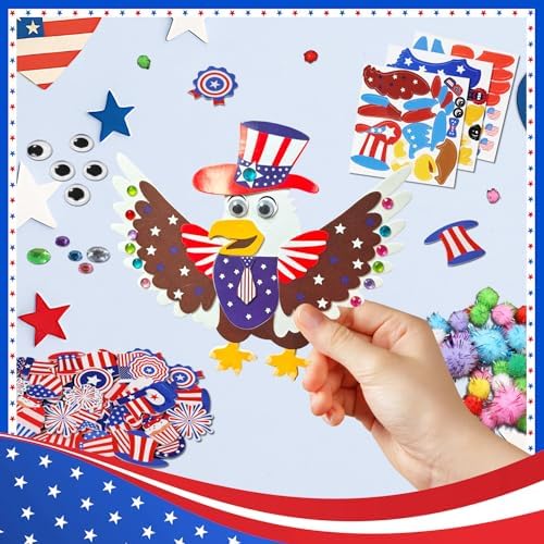 Ruicnte 4th of July Foam Eagle Patriotic Crafts for Kids School Activity