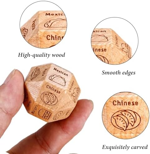 5 Year Anniversary Wood Gift for Him Her Couples Food Dice 5th Anniversary
