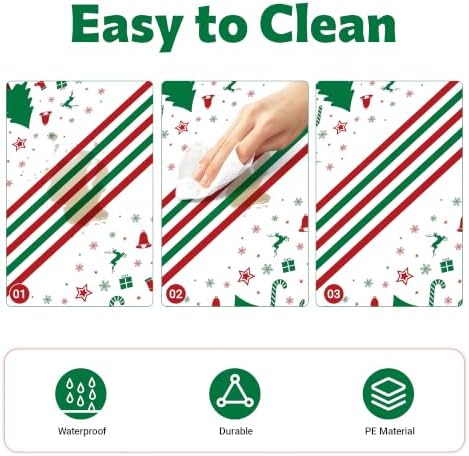 Childom 3 Pack Christmas Tablecloth,Christmas Decorations 54"x108" Disposable Plastic Table Cover for Rectangular Tables,Xmas Tree Table Cloth for Home,Dinner,Indoor,Holiday,Birthday Party Supplies