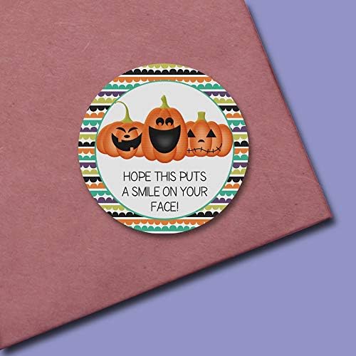 Halloween Customer Appreciation Stickers, Jack O Lantern Stickers, 60 Pack 1.5 Inch Round Labels for Small Business Orders, Boxes, Bags & Envelopes by Amanda Creation, Halloween Theme