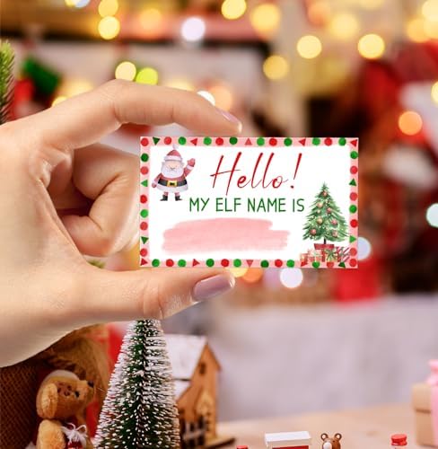 Christmas Party Decorations, What's Your ELF Name , with 1 ELF Themed Sign and 30 Name Stickers, Christmas Party ,Birthday Party Activities for Adults ,Activity Game for Class Graduation
