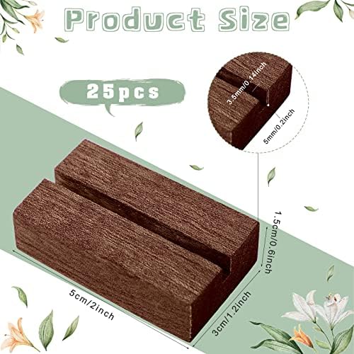 Roowest 25 Pcs Wood Place Card Holder 2 Inch Rustic Table Number Holders