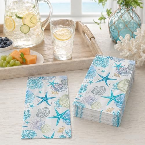 100 Pcs Coastal Beach Paper Napkins