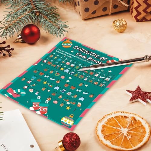 154Pcs Christmas Party Games Set, Picture Guessing, Word Search & Scramble