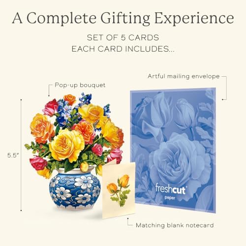 FreshCut Paper Mini Birthday Blooms Boxed Set of 5