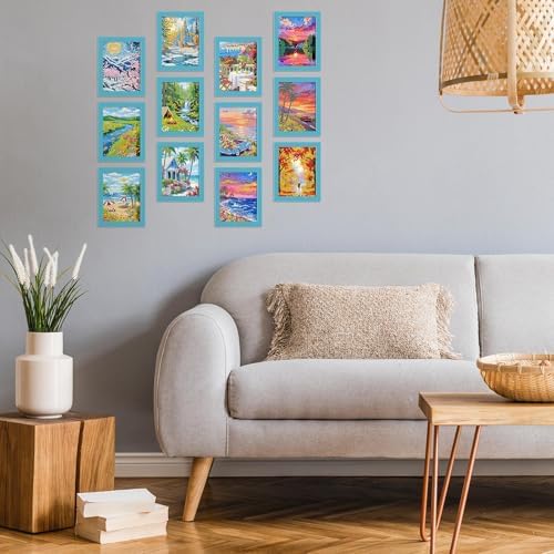 Saillong 24 Pcs Landscape Mini Diamond Painting Kits with Frames Set