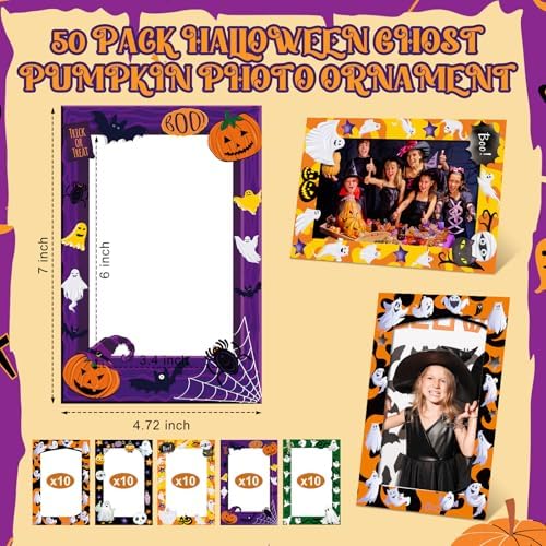 AmazingSpark 50 Pack Photo Frames 4x6 with Stands, Halloween Ghost