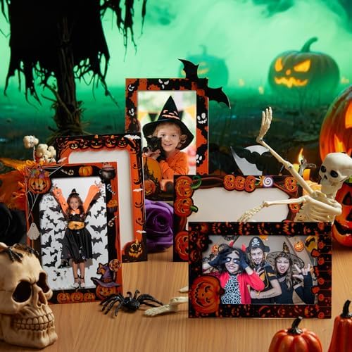 AmazingSpark 50 Pack Halloween Photo Frames 4x6, Paper Picture Cards