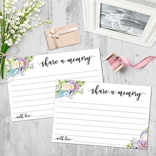 321Done Share a Memory Cards, Purple Floral, 4x6, Set of 50, White