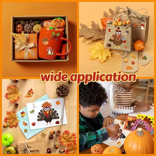 Large Size Thanksgiving Make-A-Turkey Stickers,DIY Thanksgiving Crafts,Turkey Crafts,Turkey Games for Family,Party Decorations Gifts Activities