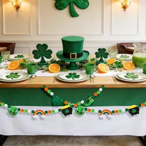 Jansun 8.2Ft 3D Felt St. Patrick's Day Garland