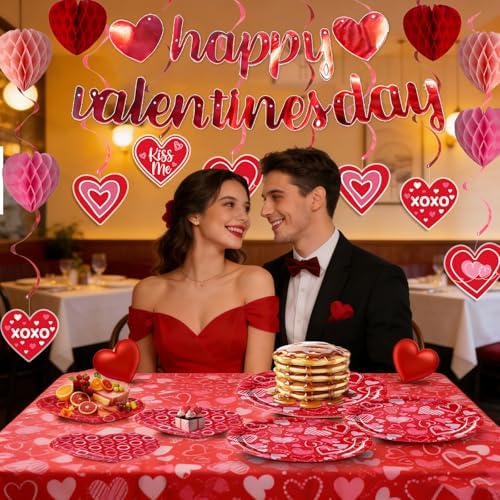 Valentine Day Decorations Plates Napkins Party Supplies Tableware Set