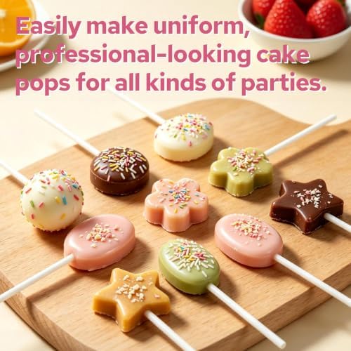8 Pcs Cake Pop Mold Set with 8.2-inch Tray,Cake Pop Cutter