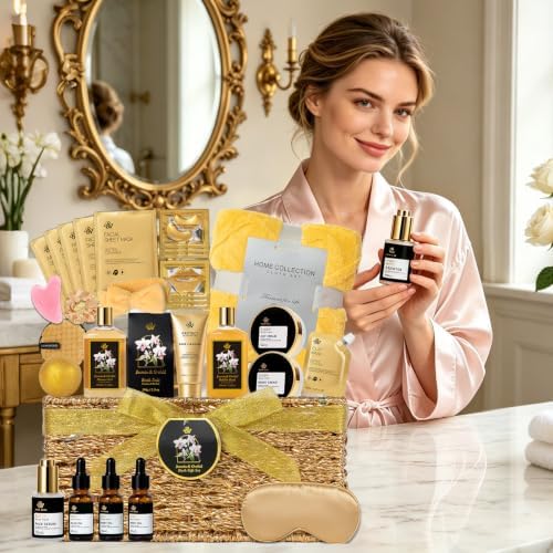 Gifts for Women, 35 Pcs Orchid Bath & Body Gifts Basket, Get Well Soon Gift