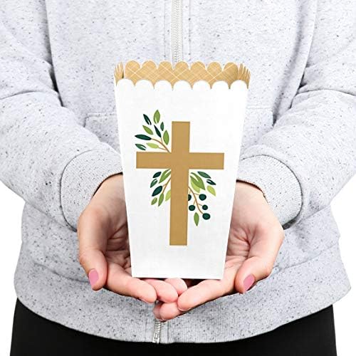 Elegant Cross Popcorn Boxes - Religious Party Treat Boxes - 12 Ct