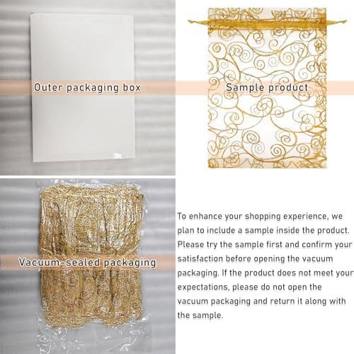 Staruby Organza Gift Bags 100pcs Gold Sheer Bag 4x6 Inch Mesh Favor Bags