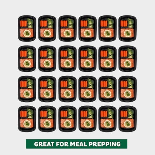 Freshware Meal Prep Containers [50 Pack] 1 Compartment with Lids, Food Storage Containers, Bento Box, BPA Free, Stackable, Microwave/Dishwasher/Freezer Safe (32 oz)