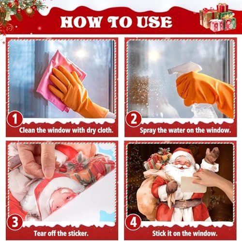 Christmas Window Clings Cute Large Christmas Stickers Decorations