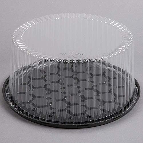 11-12" Cake Containers Carriers Plastic Disposable Carriers with Dome Lids and Cake Boards - 5 Round Cake Carriers for Transport | Clear Bundt Cake Boxes Cover(Large)