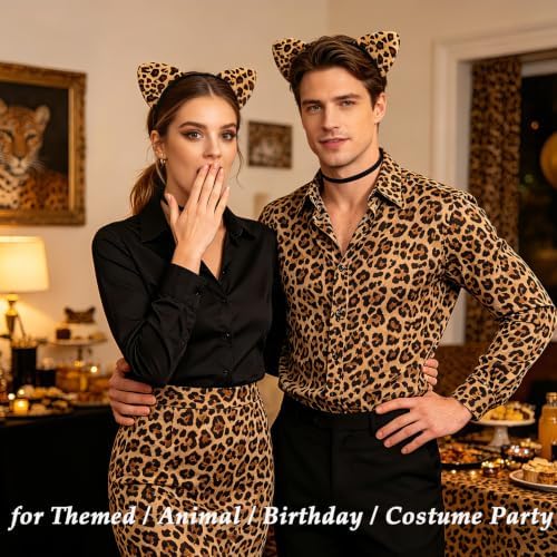 Furry Cat Ears Headband Women, Black Kitty Ear Cat Accessories for Halloween Cat Woman Costume Outfit