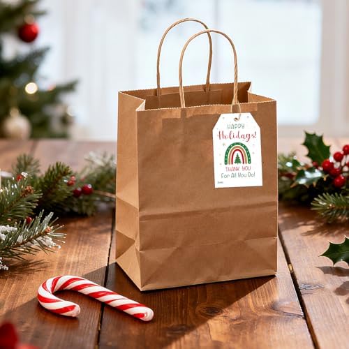 joycraft 50Pcs Christmas Tags with String, Happy Holiday Gift Tags