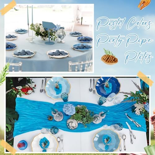 72 Pcs Blue Paper Plates 9 Inch Disposable