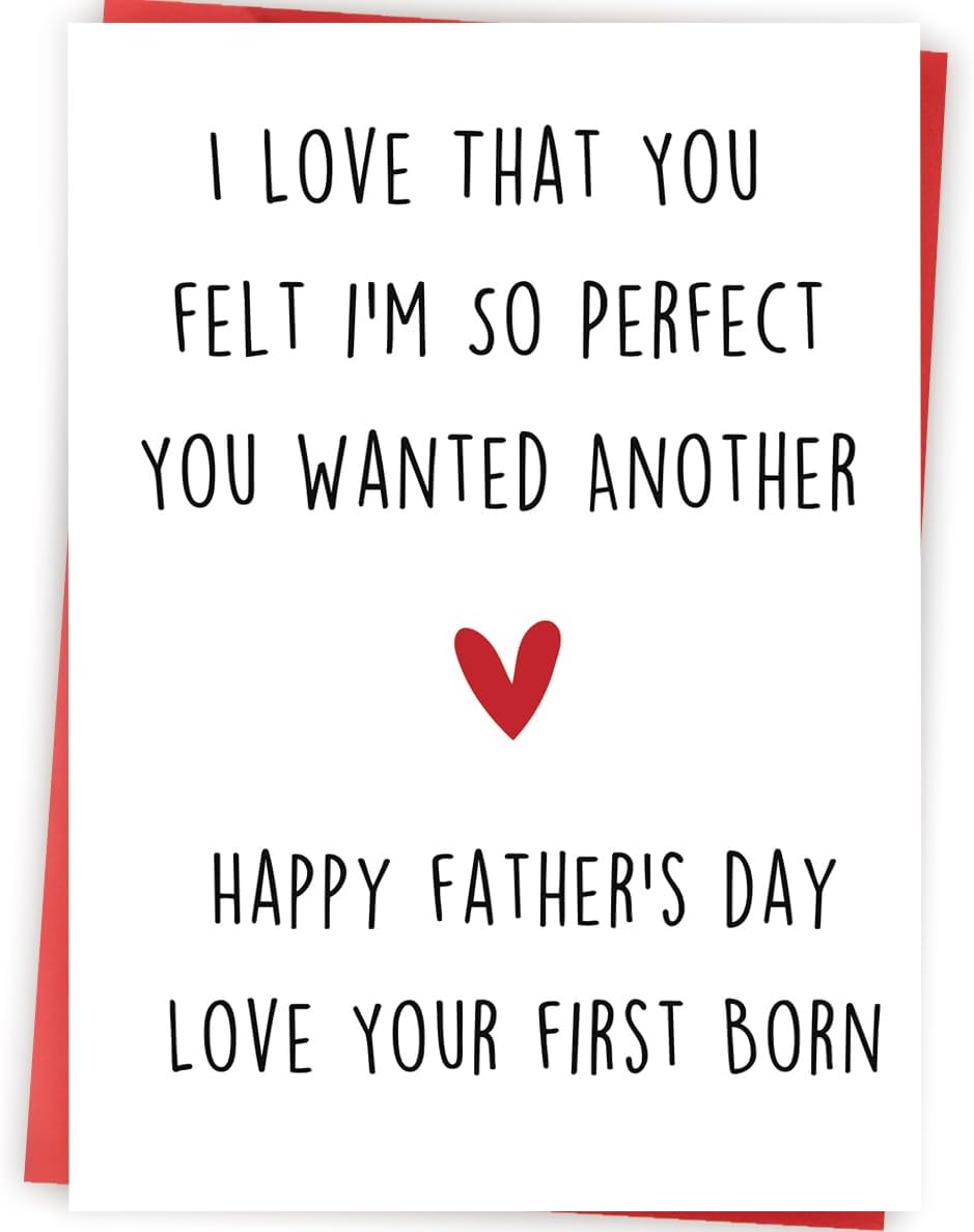 Funny Fathers Day Gift, Father Day Gifts from Son Daughter, Daddy Father's Day Card, Happy Father's Day Love Your First Born