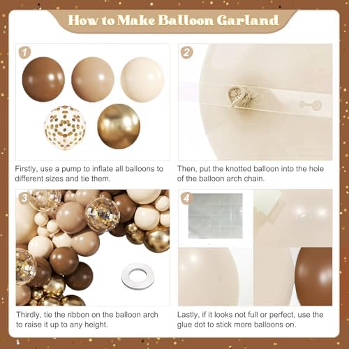 Brown Balloon Arch Kit for Birthday Party Decorations