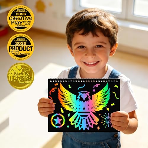 ZMLM Scratch Paper Art-Crafts Gift: 2 Pack Rainbow Notebooks Supplies Toys