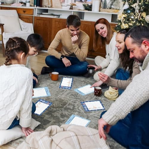 COCHIE 30 Players Winter Holiday Christmas Party Games for Adults Family Office Large Groups, Words Pictionary Game, Riddle Game, Word Scramble Games with Answer Key (Winter Pattern)