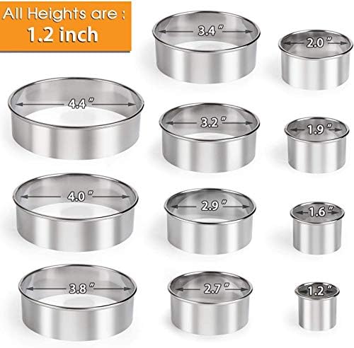 HULISEN Biscuit Cutter Set 11-Pc, Stainless Steel Round Cookie Cutters