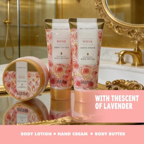 spa luxetique Spa Gift Baskets for Women - 10PCS Rose Bath Sets for Her Birthday, Christmas Gifts for Women, Mother, Wife, Girlfriend