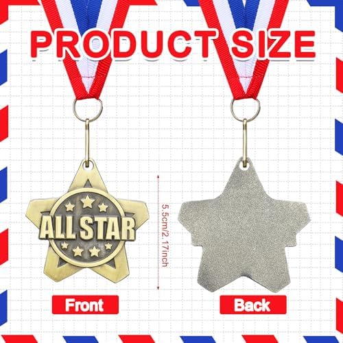Quelay 30 Pcs 2 Inches Award Medals Bulk Medals Bulk with Neck Ribbons Metal Trophy Award Prize Gift for Tournaments, Competitions, Party, Kids and Adults