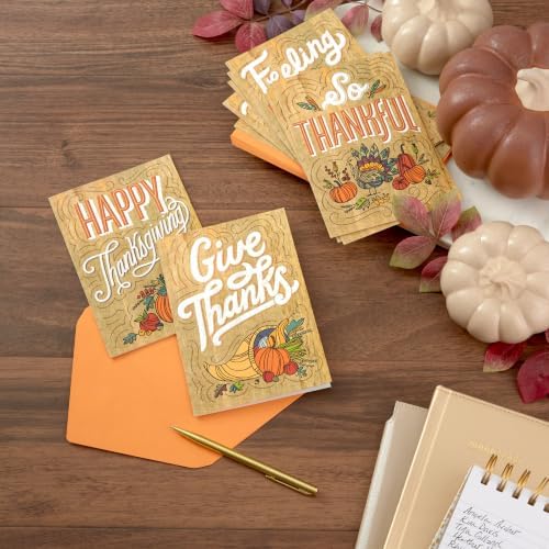 Hallmark Thanksgiving Cards, Assorted 16-Pack (Feeling Blessed)
