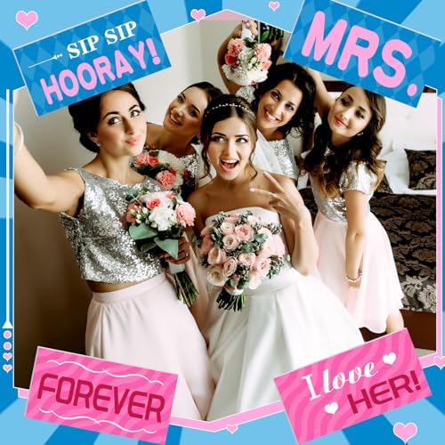 Beeveer 24 Designs Wedding Photo Booth Props, Double Sided PVC Selfie Sign