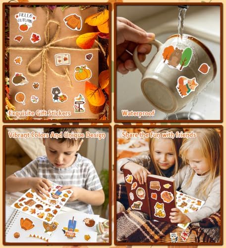 Fall Stickers for Kids, Thanksgiving Stickers,Autumn Sticker for Crafts