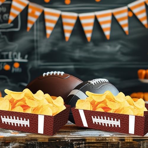 50 Pcs Football Party Decorations, Disposable Food Tray, 2 Designs