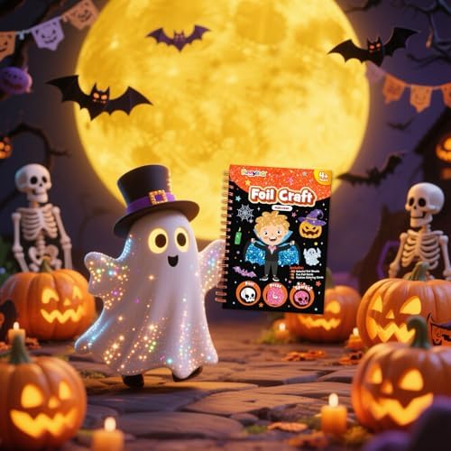 FUNNYB&G Halloween Foil Art Craft Kit for Kids, Halloween Toy Gift for Kids