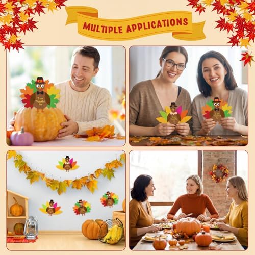 BBTO 36 Sets Thanksgiving Turkey Craft Kit Fall Craft, Novel Style