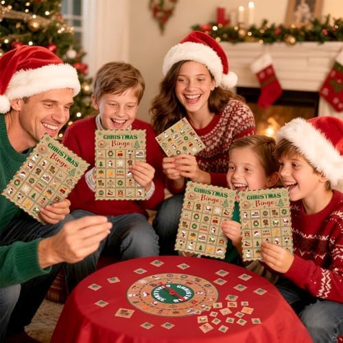 Shappy Bingo Game for Kid Adult 24 Players Party Game Activities,Christmas